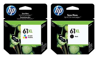 HP 61XL Black/Tri-Color High Yield Ink Cartridge, 2/Pack (CR259FNXL-VB) Sansujyuku sansujyuku.com