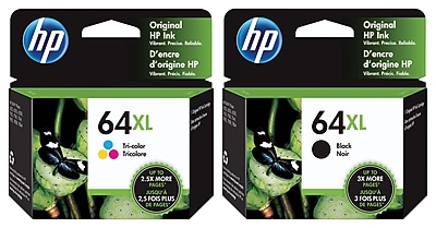 HP 64XL Black/Tri-Color High Yield Ink Cartridge, 2/Pack (X4D92ANXL-VB) Sansujyuku sansujyuku.com