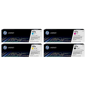 HP 131X/131A Black HIgh Yield and Cyan/Magenta/Yellow Standard Yield Toner Cartridge, 4/Pack (CF210AQ1XL-VB)