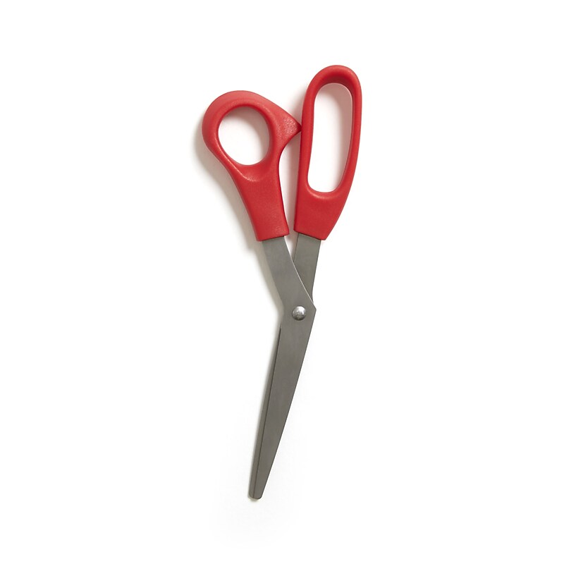 BASELINE™ 8" Stainless Steel Scissors, Blunt Tip, Red (55829) image 1
