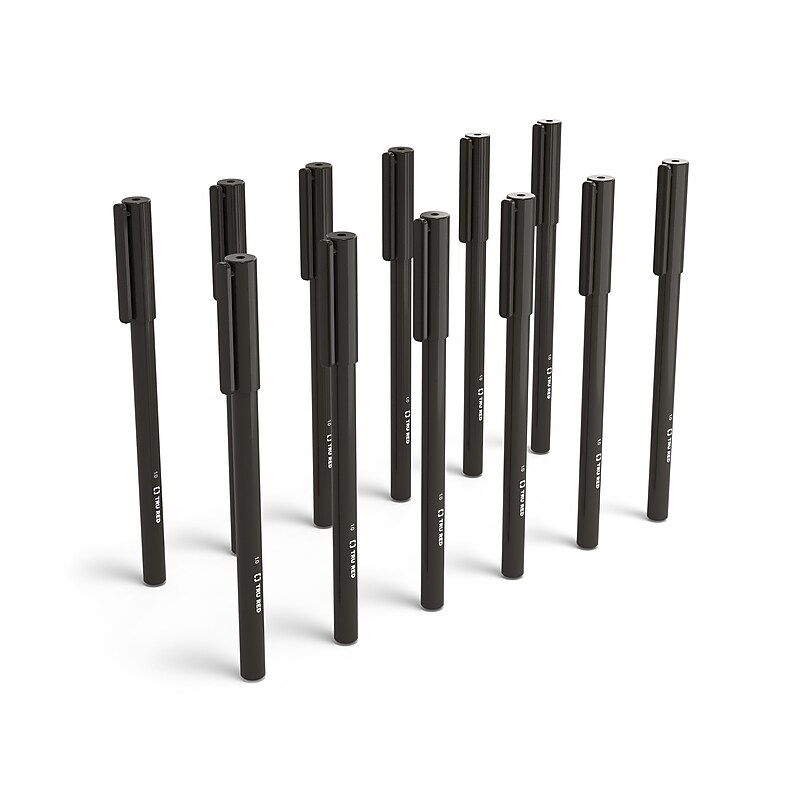 TRU RED™ Ballpoint Pen, Medium Point, 1.0mm, Black, Dozen (52861) image 1