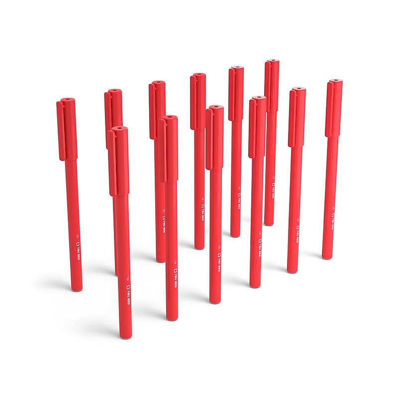 TRU RED™ Ballpoint Pen, Medium Point, 1.0mm, Red, Dozen (TR52859) image 1