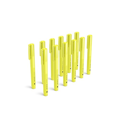 TRU RED™ Pocket Highlighter with Grip, Chisel Tip, Yellow, Dozen