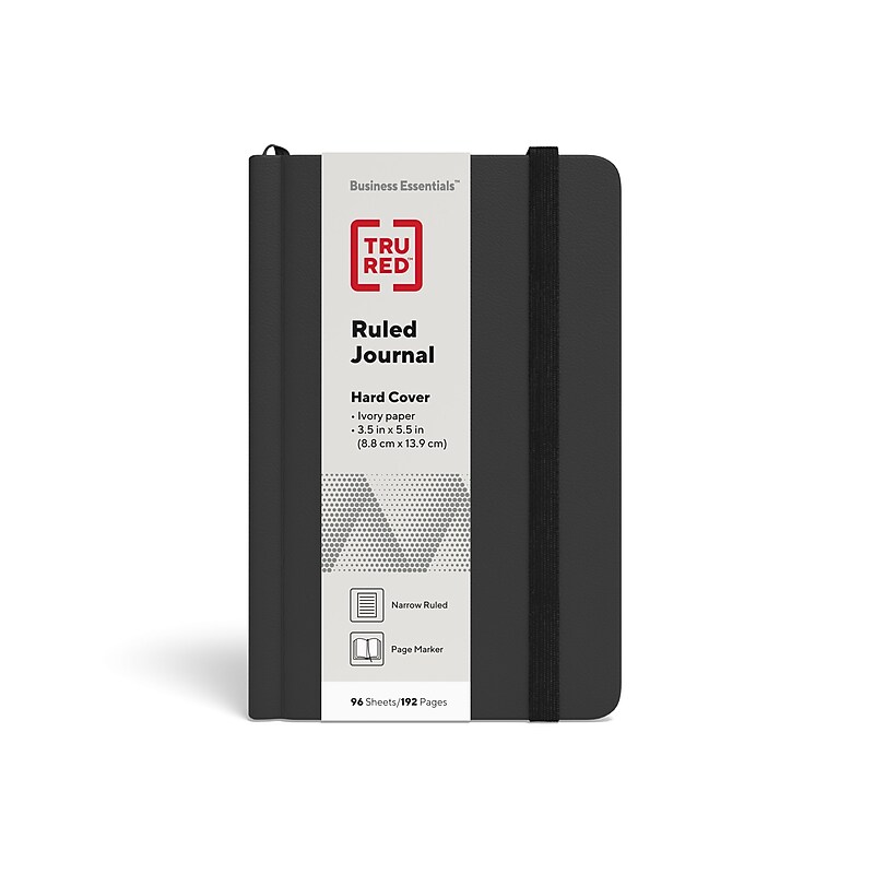 TRU RED™ Small Hard Cover Ruled Journal, Black (TR54770) image 1