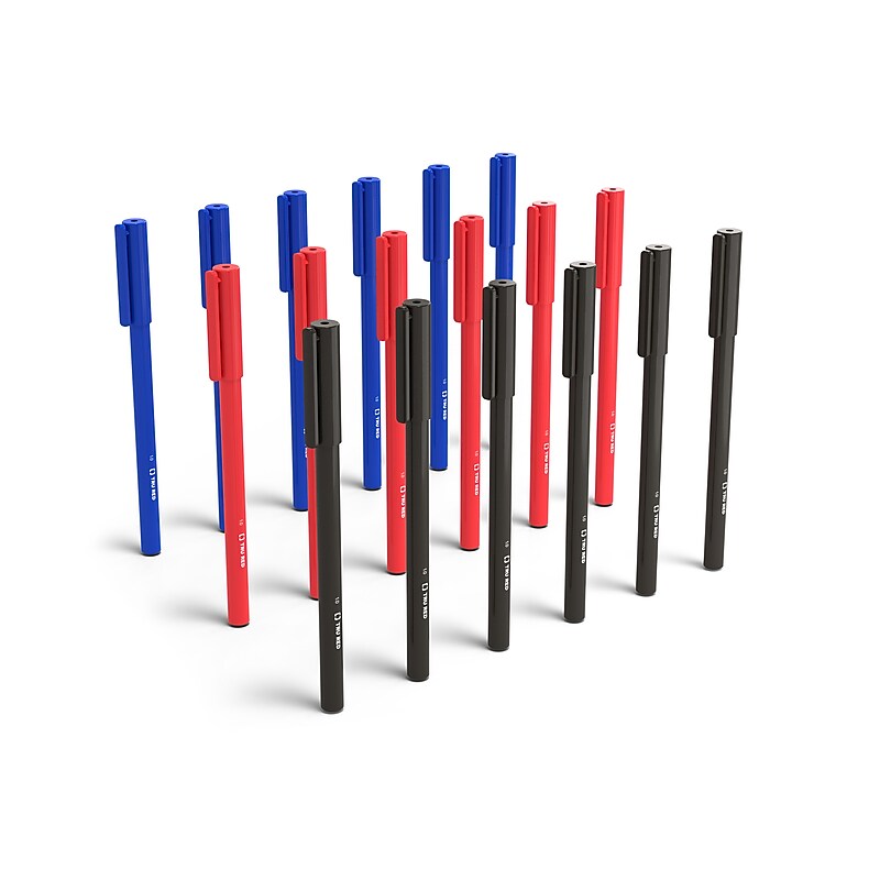 TRU RED™ Ballpoint Pens, Medium Point, 1.0mm, Assorted Colors, 60/Pack (TR54994) image 1