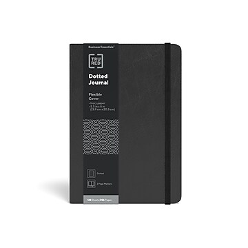 TRU RED™ Medium Flexible Cover Dotted Journal, 5 1/2" x 8", Black (TR54779)