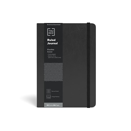 NEW TRU RED BUSINESS RULED JOURNAL FLEXIBLE COVER 5.5" X 8" 128 SHEETS/ N6-1 NEW TRU RED BUSINESS RULED JOURNAL FLEXIBLE COVER 5.5" X 8" 128 SHEETS/ N6-1