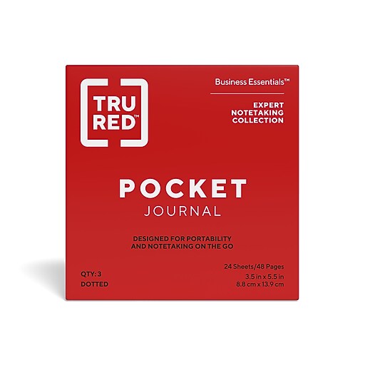 TRU RED™ Pocket Journal, Dotted, Assorted Colors (TR58427) at Staples