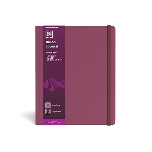 TRU RED™ Large Hard Cover Ruled Journal, Purple (TR55730