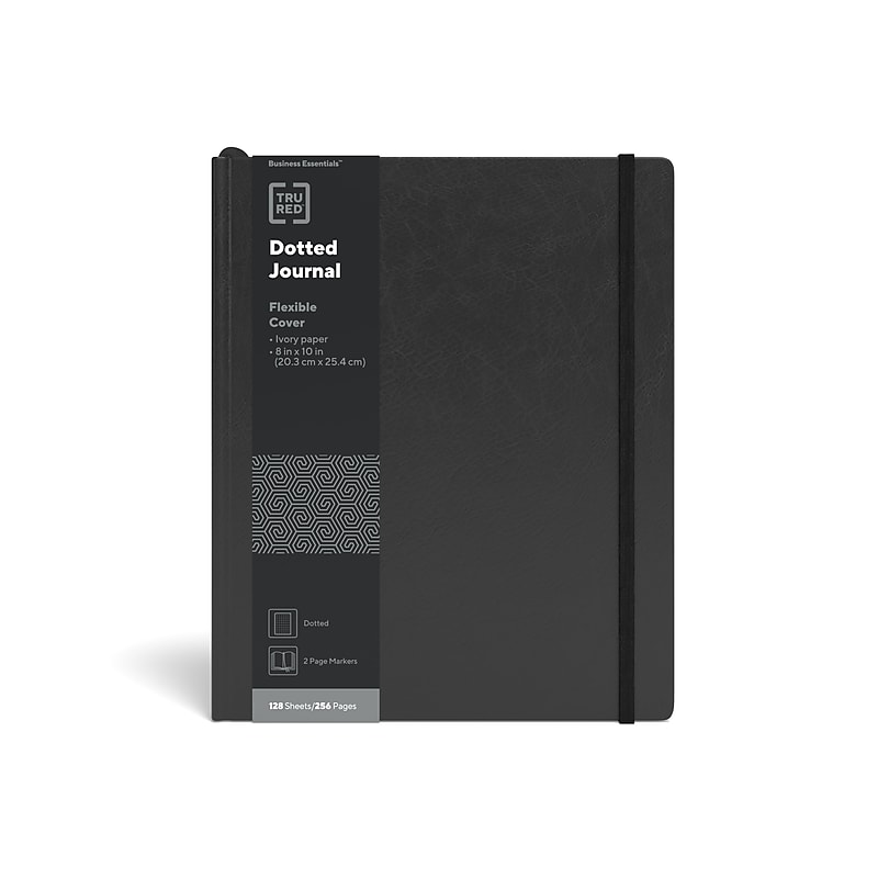 TRU RED™ Large Flexible Cover Dotted Journal, Black (TR54776) image 1