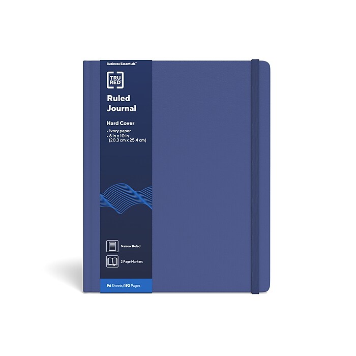 TRU RED™ Large Hard Cover Ruled Journal, Blue (TR55581) | Staples
