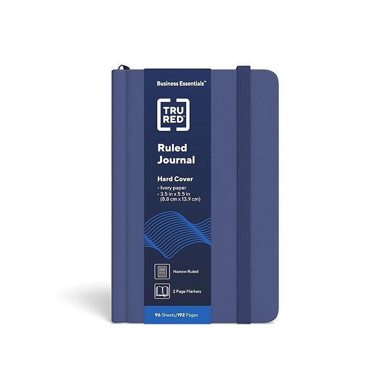 TRU RED™ Small Hard Cover Ruled Journal, Blue (TR55734) image 1