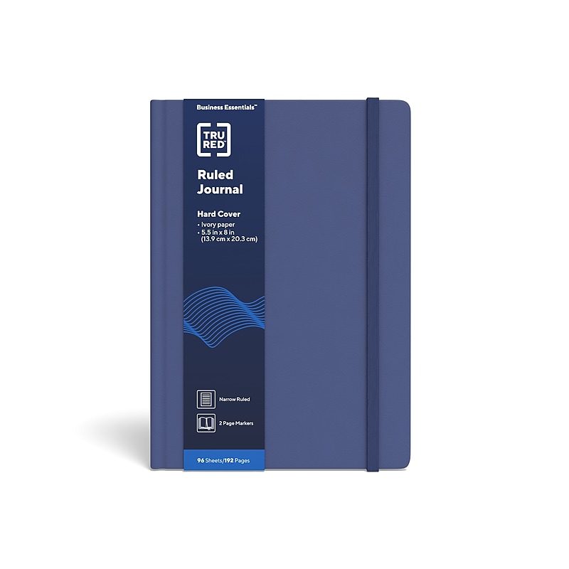 TRU RED™ Medium Hard Cover Ruled Journal, 5 1/2" x 8", Blue (TR55731) image 1