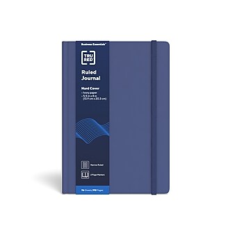 TRU RED™ Medium Hard Cover Ruled Journal, 5 1/2" x 8", Blue (TR55731)