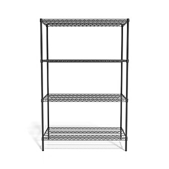 Coastwide Professional™ 4-Shelf Wire Unit, 48"W, Black (CW25476)