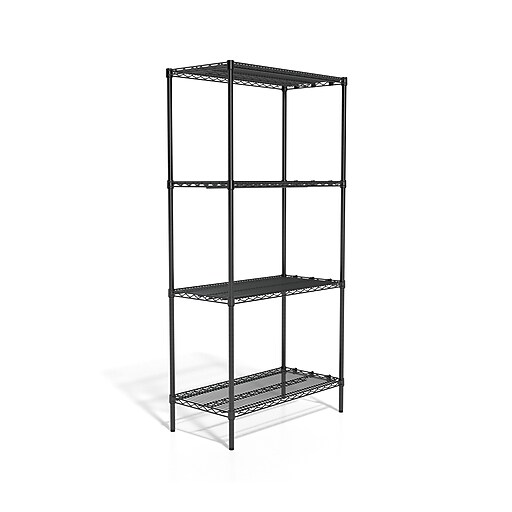 Coastwide Professional™ 4Shelf Wire Unit, 36"W, Black (CW25470) Staples