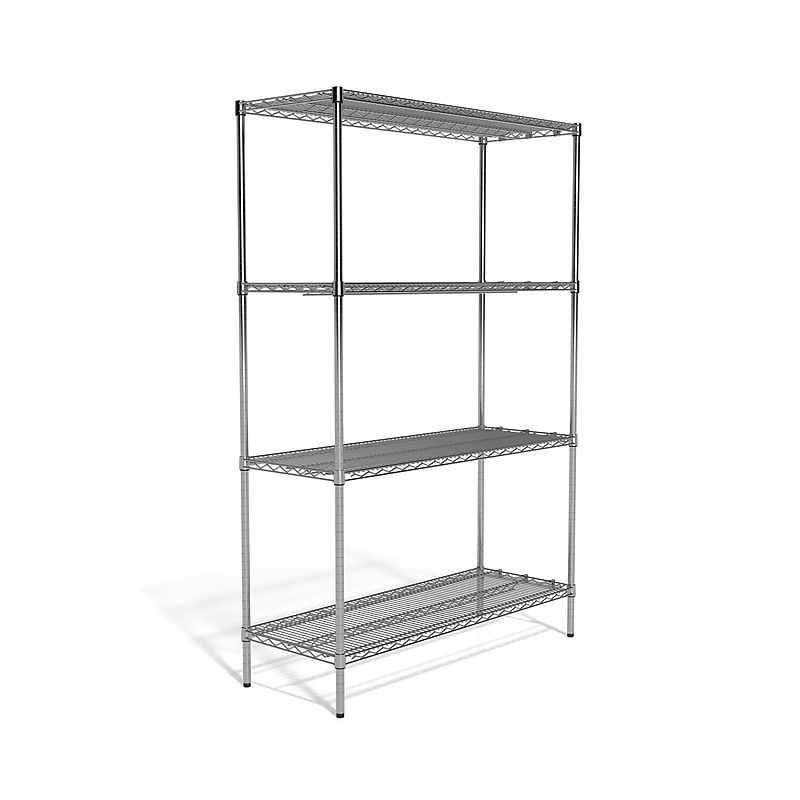 Coastwide Professional™ 4-Shelf Wire Unit, 48"W, Chrome (CW25477) image 1