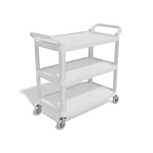 Large Gray Crayata 3 Shelf Rolling Utility and Service Cart, Heavy Dut –  Kleenwater