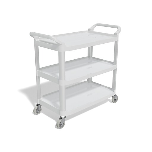 Coastwide Professional™ 3Shelf Plastic/Poly Mobile Utility Cart with