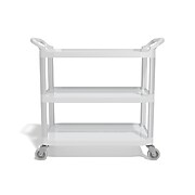 Coastwide Professional™ 3-Shelf Plastic Utility Cart, Gray (CW17861)