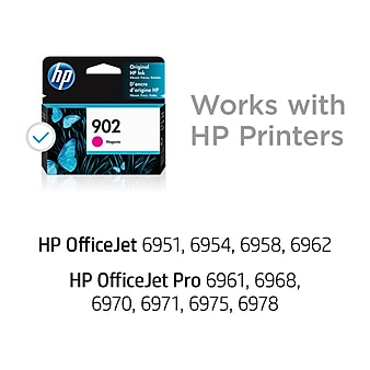 HP 902 Magenta Standard Yield Ink Cartridge (T6L90AN#140), print up to 315 pages