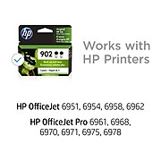 HP 902 Black Standard Yield Ink Cartridge, 2/Pack (3YN96AN#140)