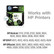 HP 63XL Tri-Color High Yield Ink Cartridge (F6U63AN#140)