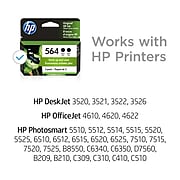 HP 564 Black Standard Yield Ink Cartridge, 2/Pack (C2P51FN#140)