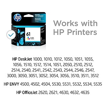 HP 61 Tri-Color Standard Yield Ink Cartridge (CH562WN#140)