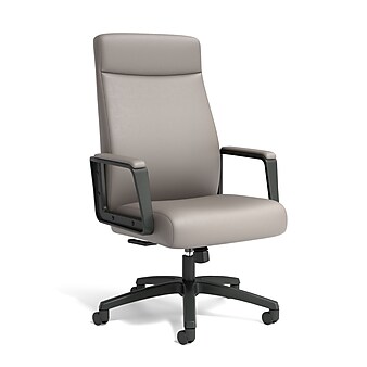 Union & Scale™ Prestige Bonded Leather Manager Chair, Warm Gray (UN56942)