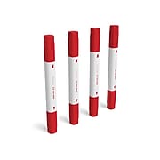 TRU RED™ Tank Dry Erase Markers, Twin Tip, Red, 4/Pack (TR57837)