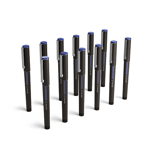 TRU RED™ Rollerball Pens, Extra Fine Point, Blue, Dozen/Pack (TR57325) at Staples