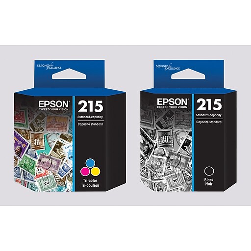 Epson T215 Black & TriColor, Standard Yield Ink Cartridges, 2/Pack
