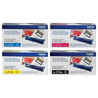 Brother TN210 Black, Cyan, Magenta, Yellow, Standard Toner, 4/Pack (TN2104PK-VB)