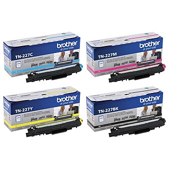 Brother TN227 Black/Cyan/Magenta/Yellow High Yield Toner, 4/Pack (TN2274PK-VB)