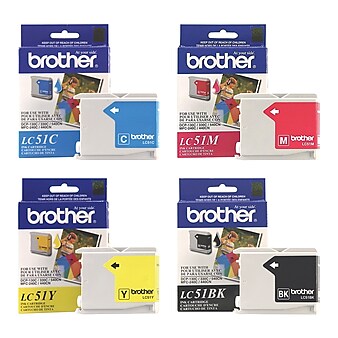 Brother LC51 Black, Cyan, Magenta, Yellow, Standard Ink, 4/Pack