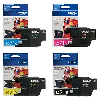Brother LC71 Black, Cyan, Magenta, Yellow, Standard Yield Ink, 4/Pack