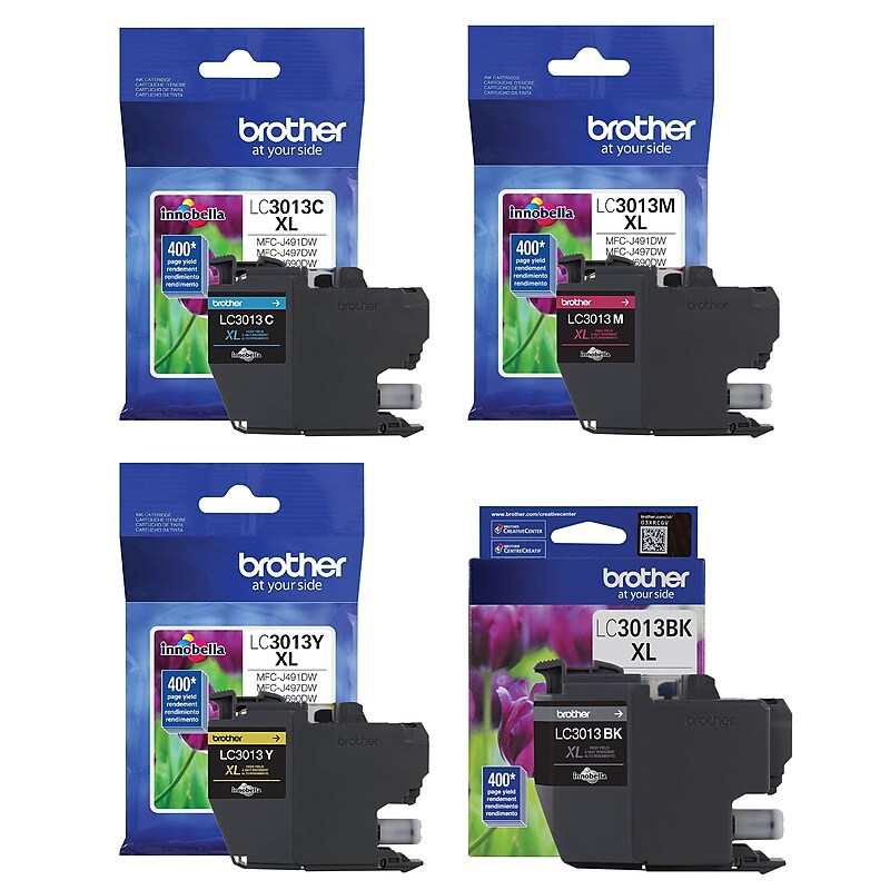 Brother LC3013 Black, Cyan, Magenta, Yellow, High Yield Ink, 4/Pack image 1