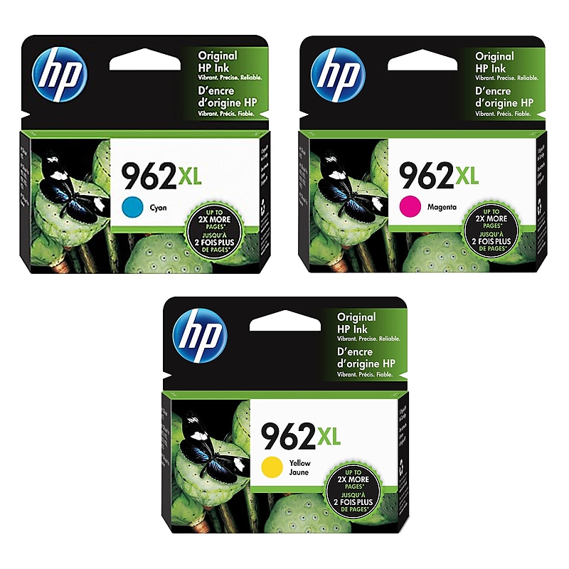 HP 962XL Cyan/Magenta/Yellow High Yield Ink Cartridge, 3/Pack (3YP00ANXL3PK-VB) image 1