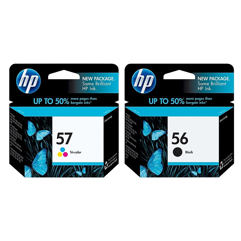 HP 56/57 Black/Tri-Color Standard Yield Ink Cartridge, 2/Pack (C6658AN2PK-VB) image 1