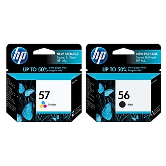 HP 56/57 Black/Tri-Color Standard Yield Ink Cartridge, 2/Pack (C6658AN2PK-VB)