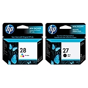 HP 27/28 Black/Tri-Color Standard Yield Ink Cartridge, 2/Pack (C8727282PK-VB)