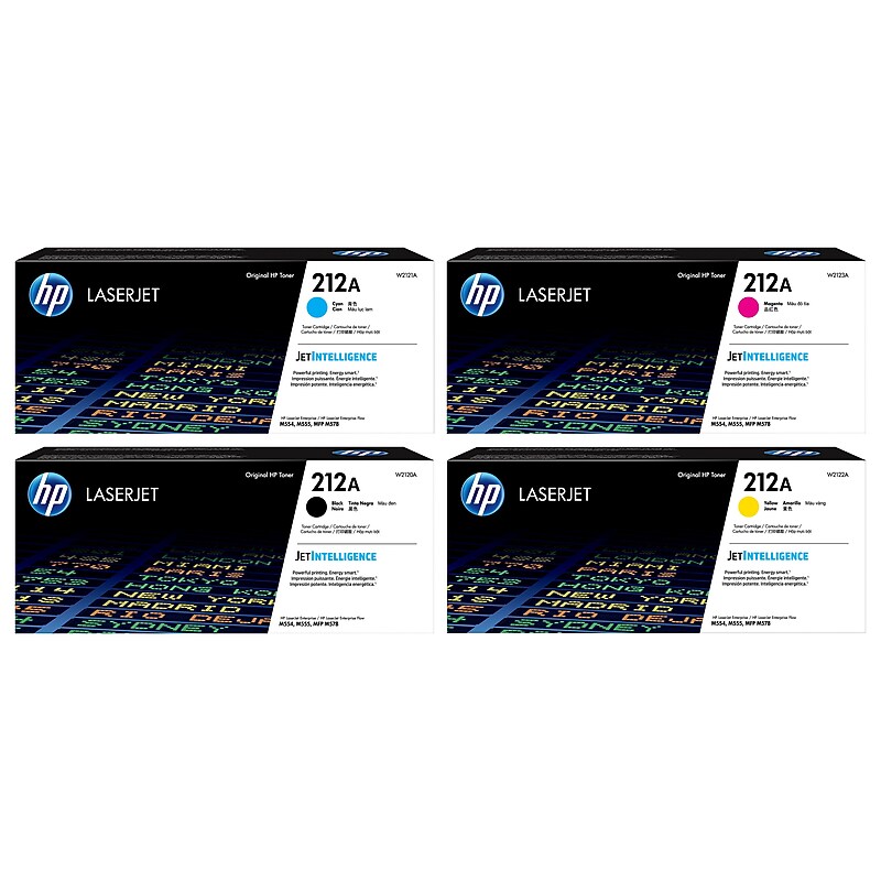 HP 212A Black/Cyan/Magenta/Yellow Standard Yield Toner Cartridge, 4/Pack (W2124A-VB) image 1