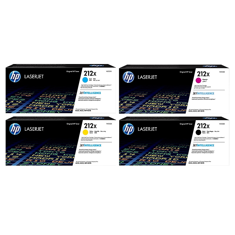 HP 212X Black/Cyan/Magenta/Yellow High Yield Toner Cartridge, 4/Pack (W2124X-VB) image 1