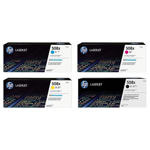 HP 508X Black/Cyan/Magenta/Yellow High Yield Toner Cartridge, 4/Pack ...