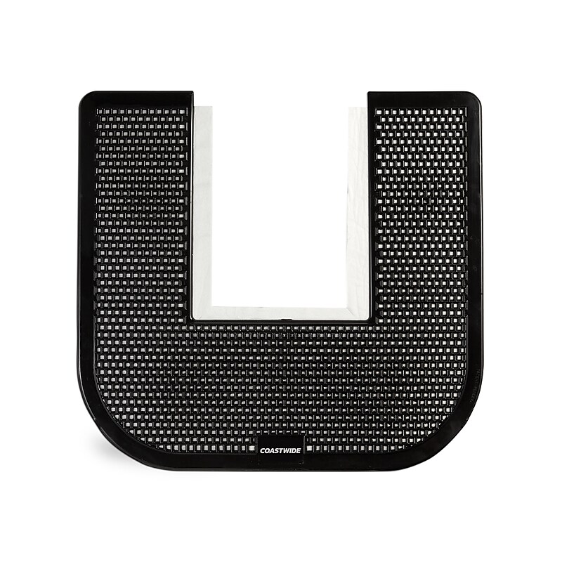 Coastwide Professional™ Toilet Floor Mat, 17.5" x 20.5", Black, 6/Carton (CW24768) image 1