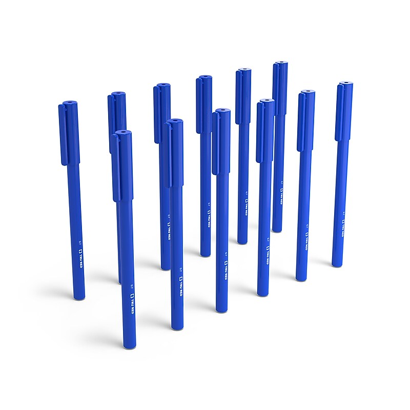 TRU RED™ Ballpoint Pen, Fine Point, 0.7mm, Blue, Dozen (52857) image 1