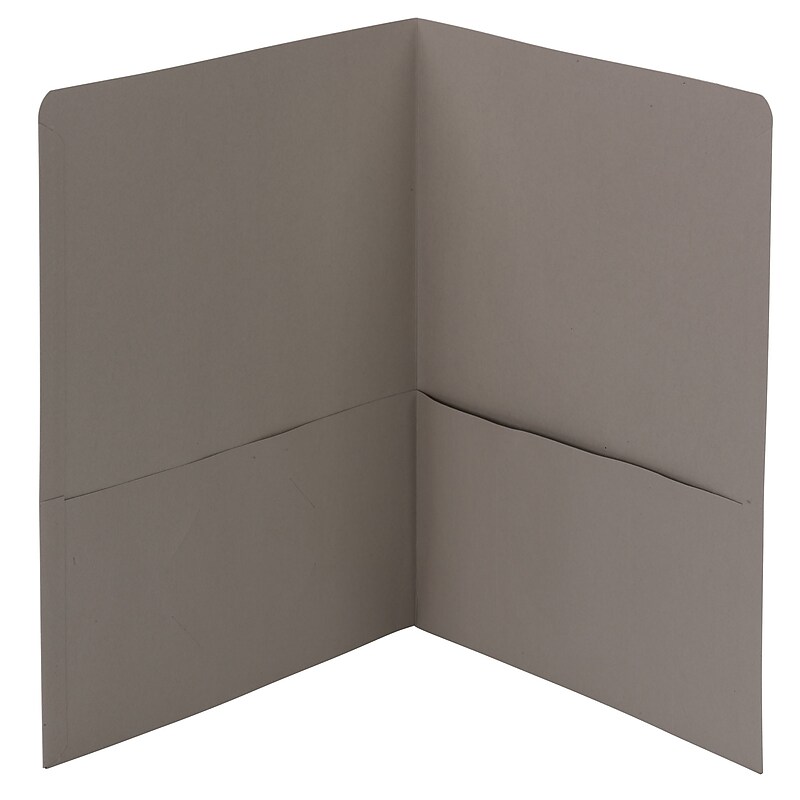 Smead Two Pocket Portfolios, Gray, 25/Box (87856) image 1