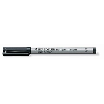 Staedtler Lumocolor Non-Permanent Marker, Super Fine Tip, Black Ink, 10/Pack (311-9)