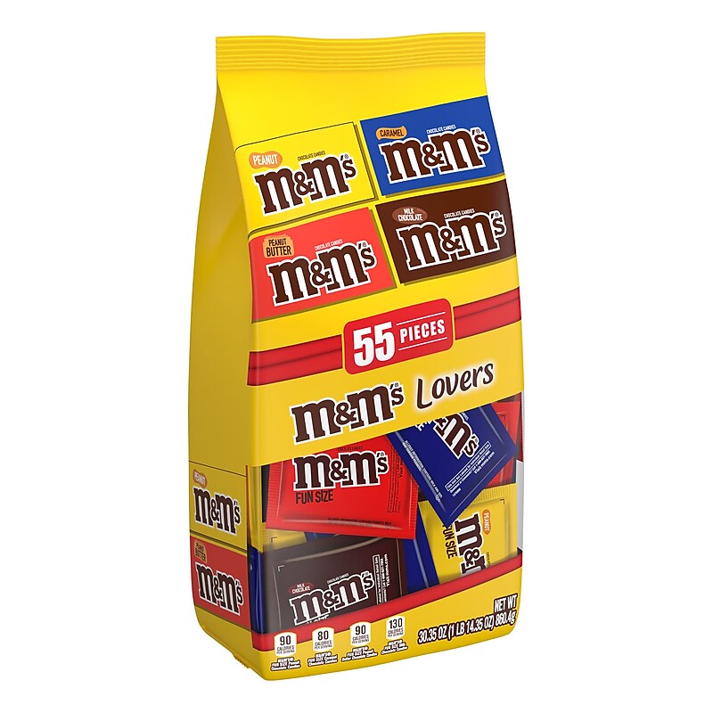 M&M's Lovers Snack Size Variety Milk Chocolate Pieces, 30.05 oz., 55 (MMM56025/51793) image 1